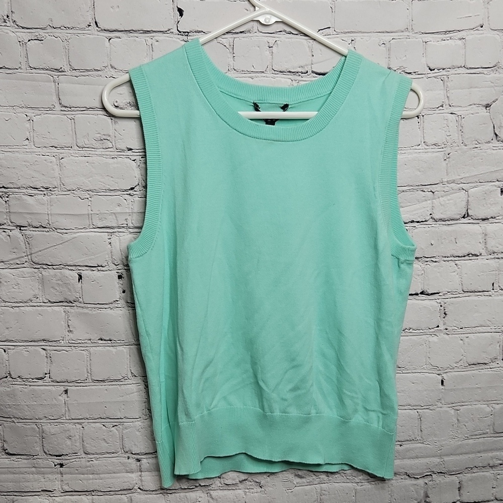 Cable & Gauge Sleeveless Knit Tank Top Crew Neck Mint Green Xlarge NWT
